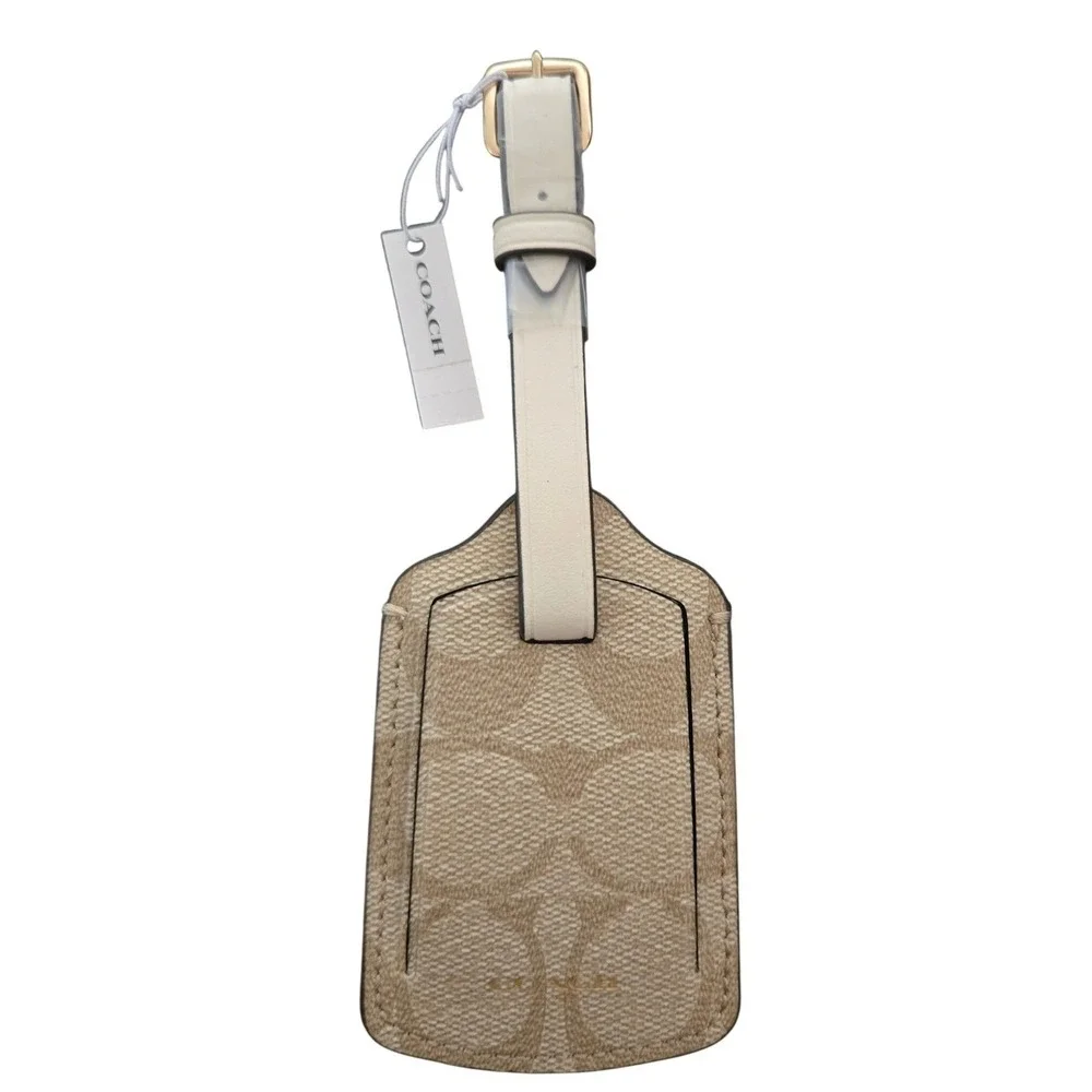 Coach‎ Signature Canvas Luggage Tag Light Khaki Chalk C1686 NWT